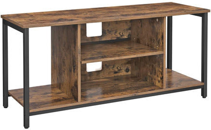 TV Console Unit with Open Storage Rustic Brown and Black Industrial living room Kings Warehouse 