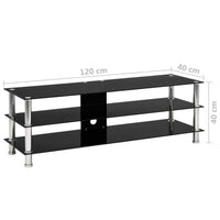 TV Stand Black 120x40x40 cm Tempered Glass Kings Warehouse 