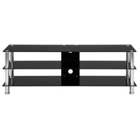 TV Stand Black 120x40x40 cm Tempered Glass Kings Warehouse 