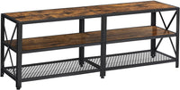 TV Stand for 60-Inch TV with Industrial Style Steel Frame Rustic Brown and Black living room Kings Warehouse 