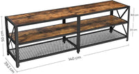 TV Stand for 60-Inch TV with Industrial Style Steel Frame Rustic Brown and Black living room Kings Warehouse 