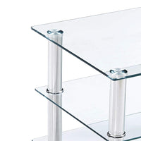 TV Stand Transparent 120x40x40 cm Tempered Glass Kings Warehouse 
