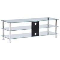 TV Stand Transparent 120x40x40 cm Tempered Glass Kings Warehouse 
