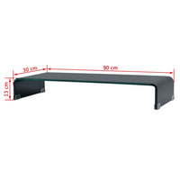 TV Stand/Monitor Riser Glass Black 90x30x13 cm Kings Warehouse 