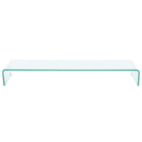 TV Stand/Monitor Riser Glass Clear 100x30x13 cm Kings Warehouse 
