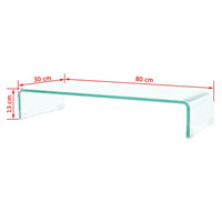 TV Stand/Monitor Riser Glass Clear 80x30x13 cm Kings Warehouse 