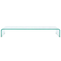 TV Stand/Monitor Riser Glass Clear 90x30x13 cm Kings Warehouse 