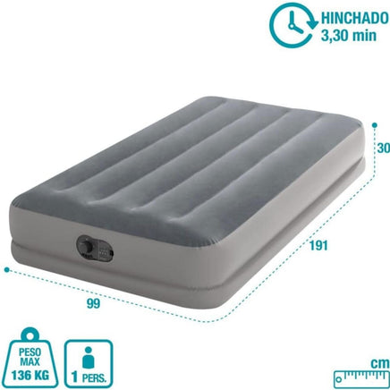 Twin Dura-Beam Prestige Air Bed Built-In USB Electric Pump for Easy Inflation and Deflation Kings Warehouse 