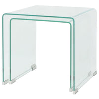 Two Piece Nesting Table Set Tempered Glass Clear Kings Warehouse 