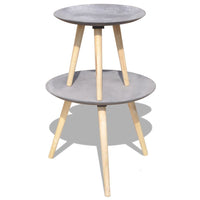 Two Piece Side Table/Coffee Table Set 55 cm&44 cm Concrete Grey Kings Warehouse 