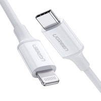 UGREEN 10493 Type-C to MFI iPhone M/M Cable Rubber Shell 1M White Electronics > Computer Accessories Kings Warehouse 