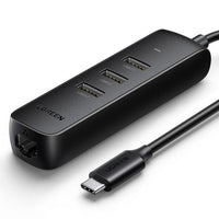 UGREEN 50627 USB-C to USB-A 3-Port Hub with RJ45 Gigabit Ethernet Kings Warehouse 