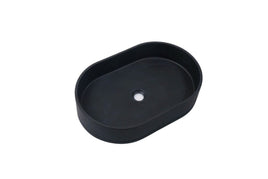 Ultra Modern Concrete Cement Wash Basin Counter Top Matte Black Oval Basin Kings Warehouse 