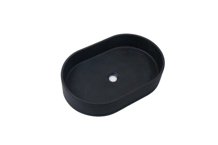 Ultra Modern Concrete Cement Wash Basin Counter Top Matte Black Oval Basin Kings Warehouse 