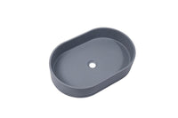 Ultra Modern Concrete Cement Wash Basin Counter Top Matte Dark Gray Oval Basin Kings Warehouse 