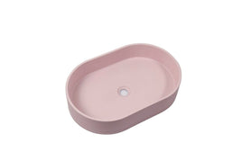 Ultra Modern Concrete Cement Wash Basin Counter Top Matte Pink Oval Basin Kings Warehouse 