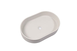 Ultra Modern Concrete Cement Wash Basin Counter Top Matte White Oval Basin Kings Warehouse 