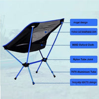 Ultralight Aluminum Alloy Folding Camping Camp Chair Outdoor Hiking Patio Backpacking Red Kings Warehouse 