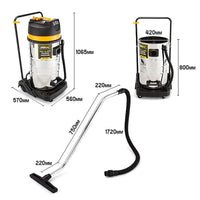 UNIMAC 100L Wet and Dry Vacuum Cleaner Bagless Commercial Grade Drywall Vac Kings Warehouse 