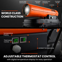 UNIMAC 50KW Industrial Space Heater Diesel Blow Fan Portable Workshop Thermostat Kings Warehouse 