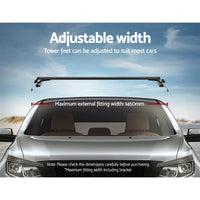 Universal Car Roof Racks Pod Aluminium Cross Bars Adjustable 145cm Black Christmas Peak Season Sale Kings Warehouse 