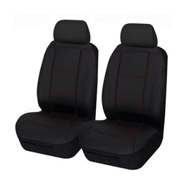 Universal Lavish Front Seat Covers Size 30/35 | Black/Red Stitching Kings Warehouse 