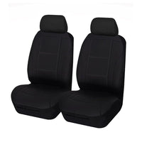 Universal Lavish Front Seat Covers Size 30/35 | Black/White Stitching Kings Warehouse 