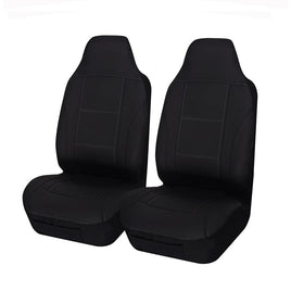 Universal Lavish Front Seat Covers Size 60/25 | Black/White Stitching Kings Warehouse 