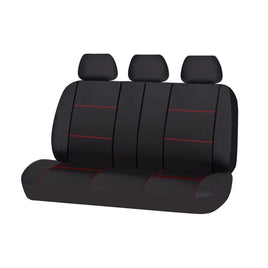 Universal Lavish Rear Seat Cover Size 06/08S | Black/Red Stitching Kings Warehouse 