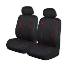 Universal Pinnacle Front Seat Covers Size 30/35 | Black/Red Piping Kings Warehouse 