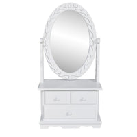 Vanity Makeup Table with Oval Swing Mirror MDF Kings Warehouse 