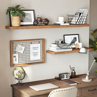 VASAGLE Floating Wall Shelf for Photos Decorations Rustic Brown KingsWarehouse 