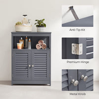 VASAGLE Floor Cabinet with Shelf and 2 Doors Gray BBC040G01 living room Kings Warehouse 