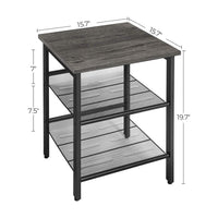 VASAGLE Set of 2 Charcoal Gray and Black Side Table with Adjustable Mesh Shelves LET024B04 living room Kings Warehouse 