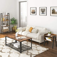 VASAGLE Side Table Rustic Brown and Black LET54X living room Kings Warehouse 