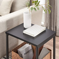 VASAGLE Side Table Set of 2 Charcoal Gray and Black with Storage Shelf LET272B16 living room Kings Warehouse 