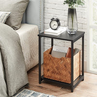 VASAGLE Side Table Set of 2 Charcoal Gray and Black with Storage Shelf LET272B16 living room Kings Warehouse 