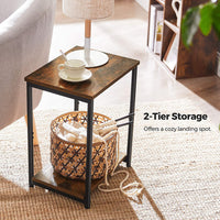 VASAGLE Side Table Vintage Brown with Storage Shelf LET271B01 living room Kings Warehouse 