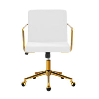 Velvet Office Chair Executive Fabric Computer Chairs Adjustable Work Study White Office Supplies Kings Warehouse 