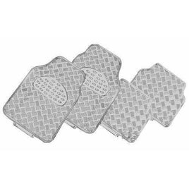 VENOM 4-Piece Car Mat - SILVER [Rubber/Aluminium Look] Others Kings Warehouse 