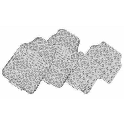 VENOM 4-Piece Car Mat - SILVER [Rubber/Aluminium Look] Others Kings Warehouse 