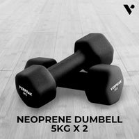 Verpeak Neoprene Dumbbell 5kg x 2 Black VP-DB-138-AC Kings Warehouse 
