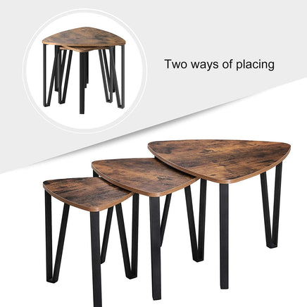Vintage Nesting Coffee Table Set of 3 living room Kings Warehouse 