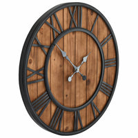 Vintage Wall Clock with Quartz Movement Wood and Metal 60 cm XXL living room Kings Warehouse 