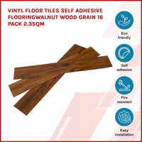 Vinyl Floor Tiles Self Adhesive Flooring Walnut Wood Grain 16 Pack 2.3SQM Appliances Supplies Kings Warehouse 