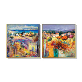 Wall Art 80cmx80cm Estate Italiana 2 Sets Gold Frame Canvas Black Friday & Cyber Monday Kings Warehouse 