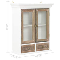 Wall Cabinet White 49x22x59 cm Solid Wood Living room Kings Warehouse 