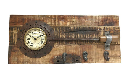 Wall Clock - Frying Pan On Recycled Wood Kings Warehouse 