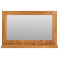Wall Mirror with Shelf 60x12x40 cm Solid Teak Wood Kings Warehouse 