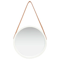 Wall Mirror with Strap 40 cm White Kings Warehouse 